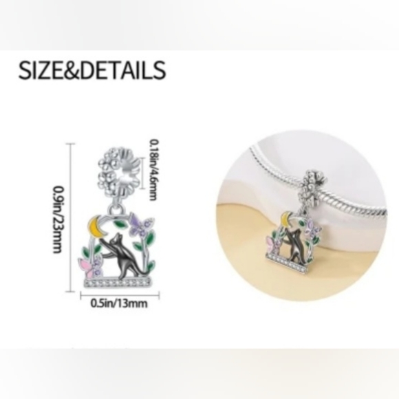 Cat in the garden charm - Picture 6 of 6